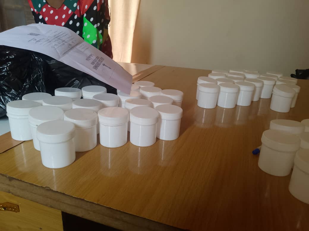Participants learning Vaseline production at AWAYSI training in Nigeria